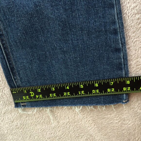 NWT Popsugar Womens Jeans Size 14 Straight Leg Frayed Hem Cotton Stretch Casual - Picture 7 of 16